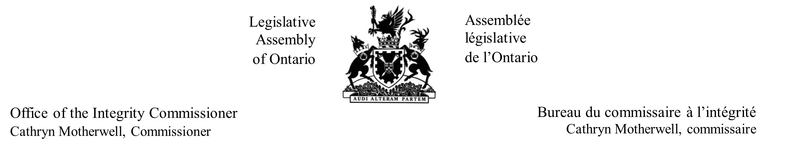 Image of the coat of arms of the Legislative Assembly of Ontario.